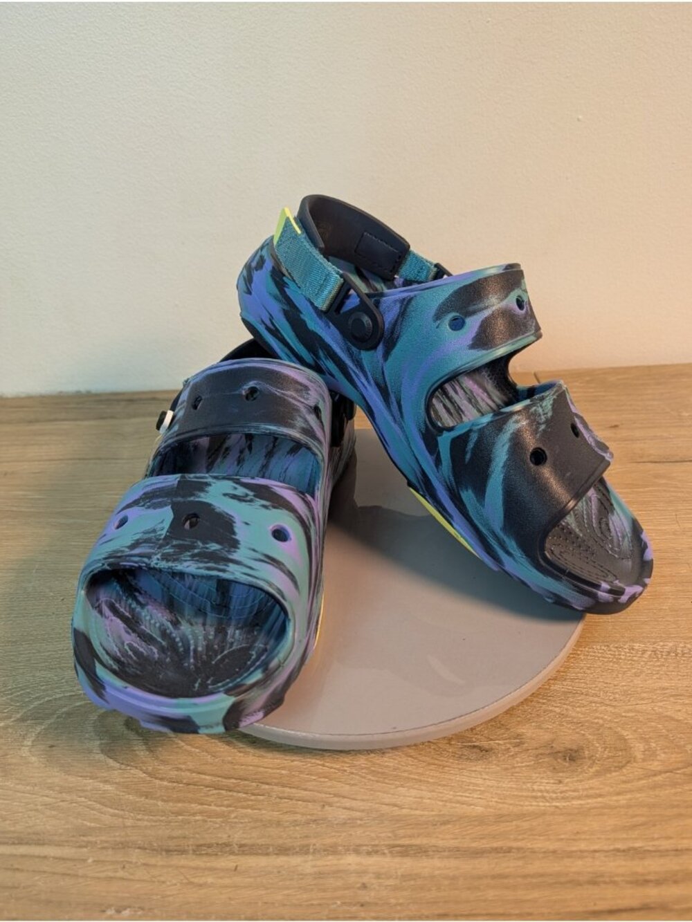 Crocs All Terrain Blue Marbled Sandal Chai/Multi Men's 11 Slip On